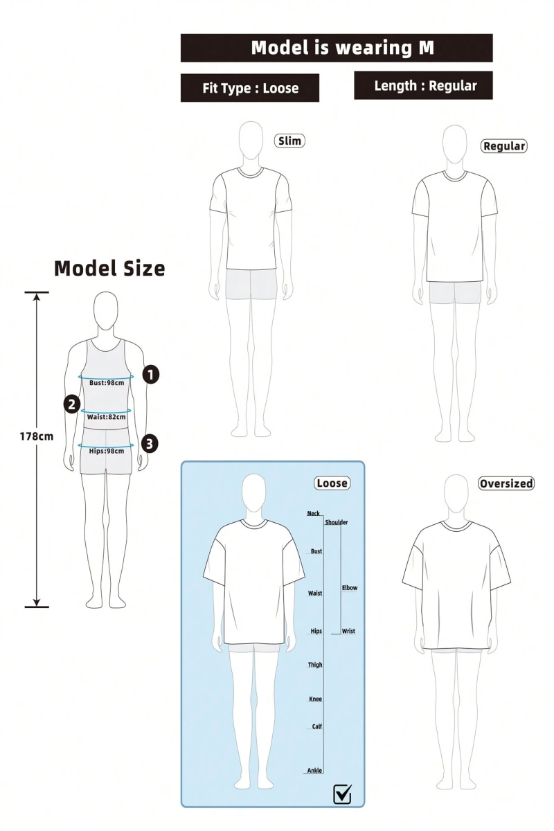 Erkek Gevşek Örgü Kısa Kollu Grafik Baskılı Günlük Tişört, Moda, Erkek Ar