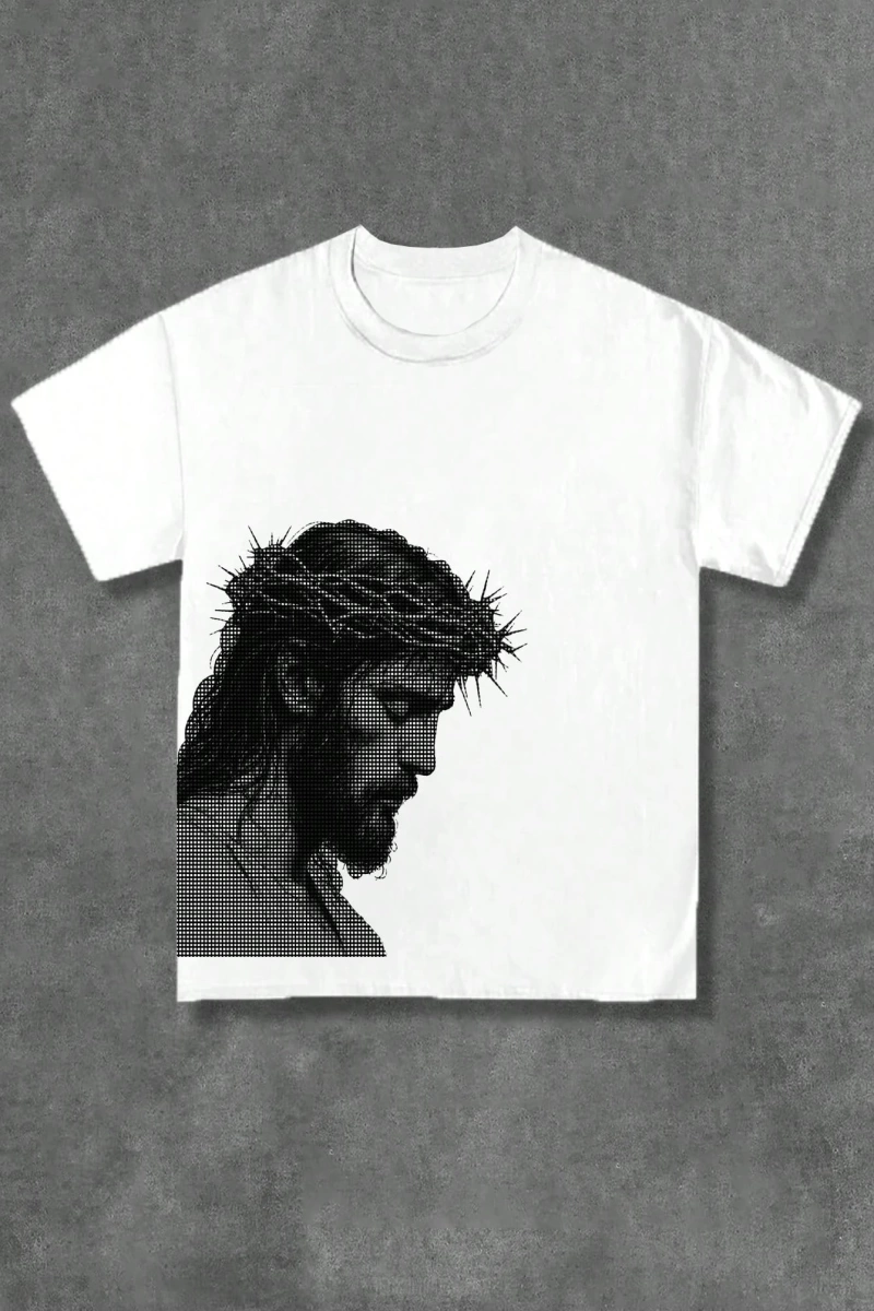 Erkek Günlük Büyük Boy Raglan Yuvarlak Yaka Tişört Grafik D