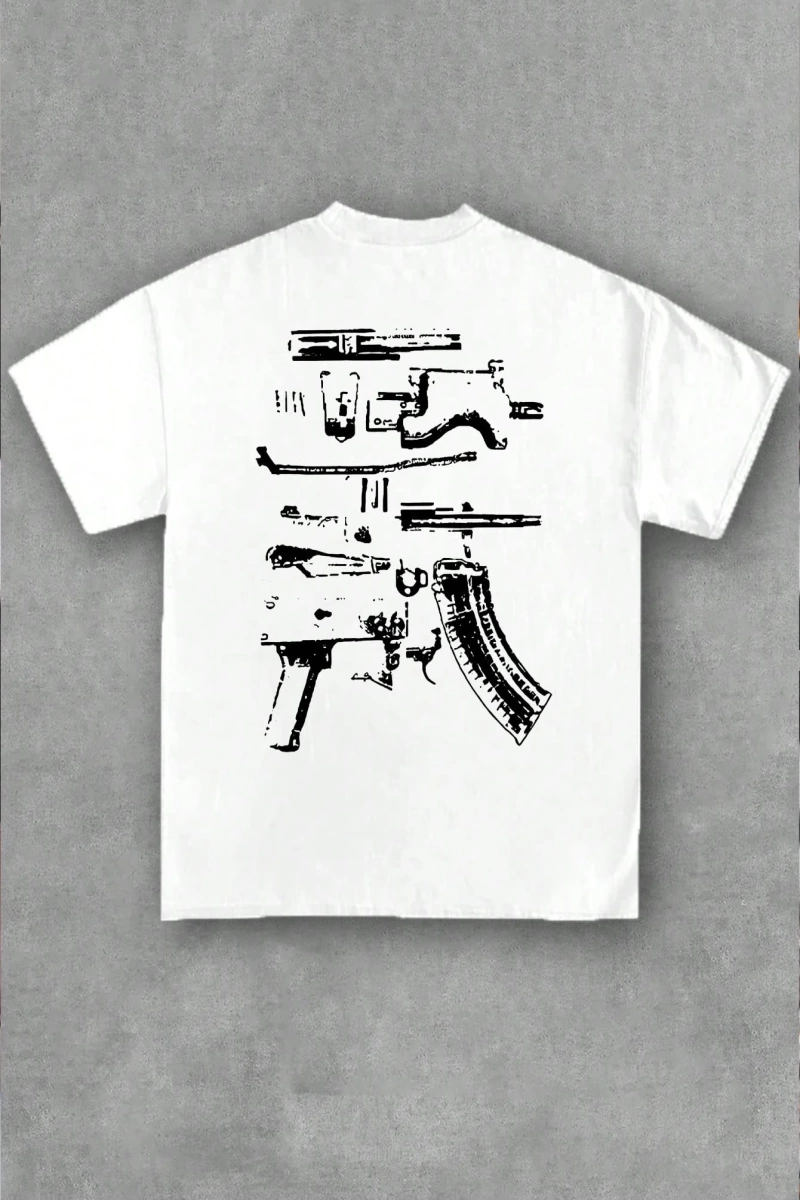 Erkek Günlük Büyük Boy Raglan Yuvarlak Yaka Tişört Grafik D