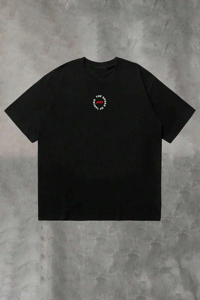 Erkek Günlük Büyük Boy Raglan Yuvarlak Yaka Tişört Grafik D