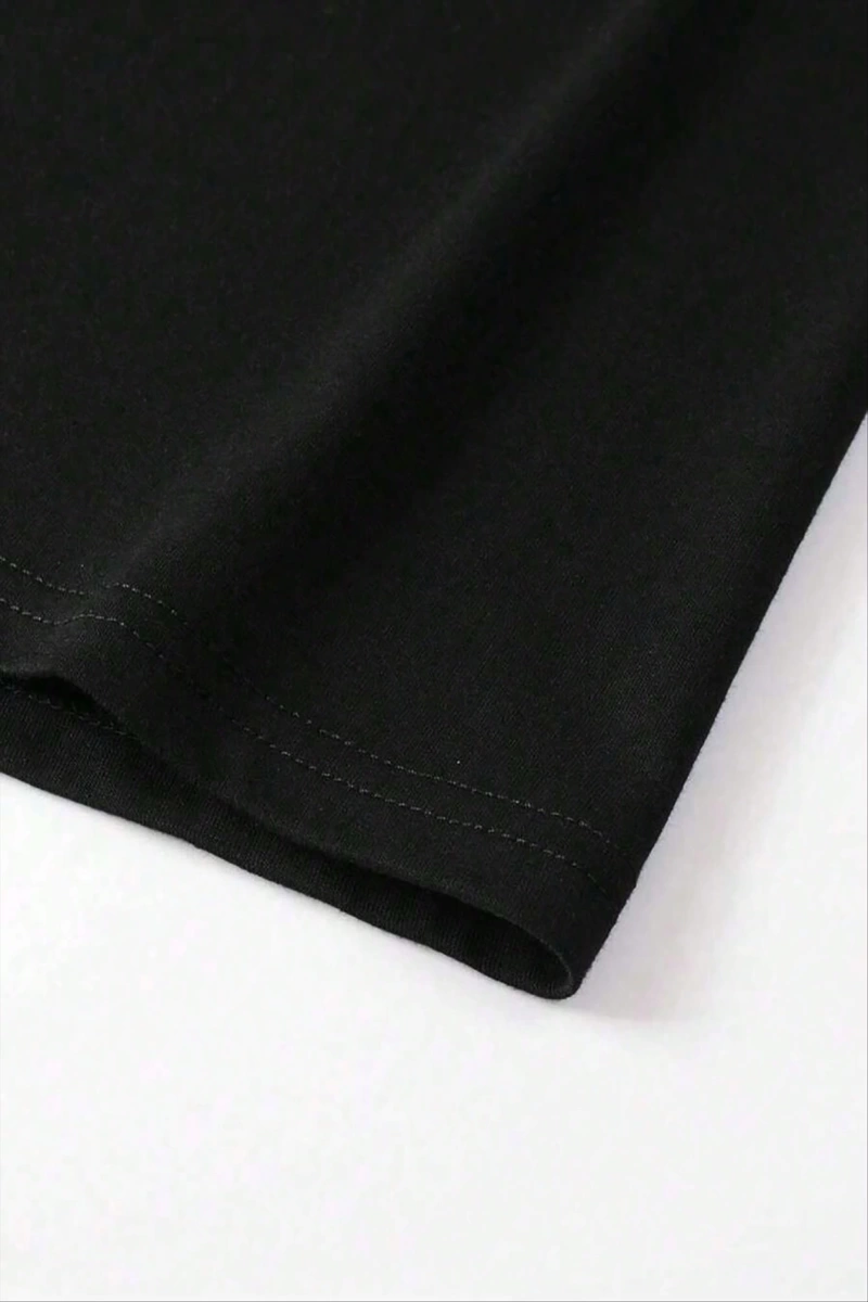 Erkek Günlük Büyük Boy Raglan Yuvarlak Yaka Tişört Grafik D