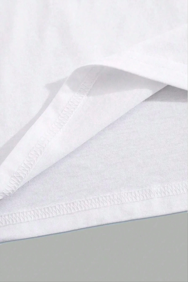 Erkek Günlük Büyük Boy Raglan Yuvarlak Yaka Tişört Grafik D