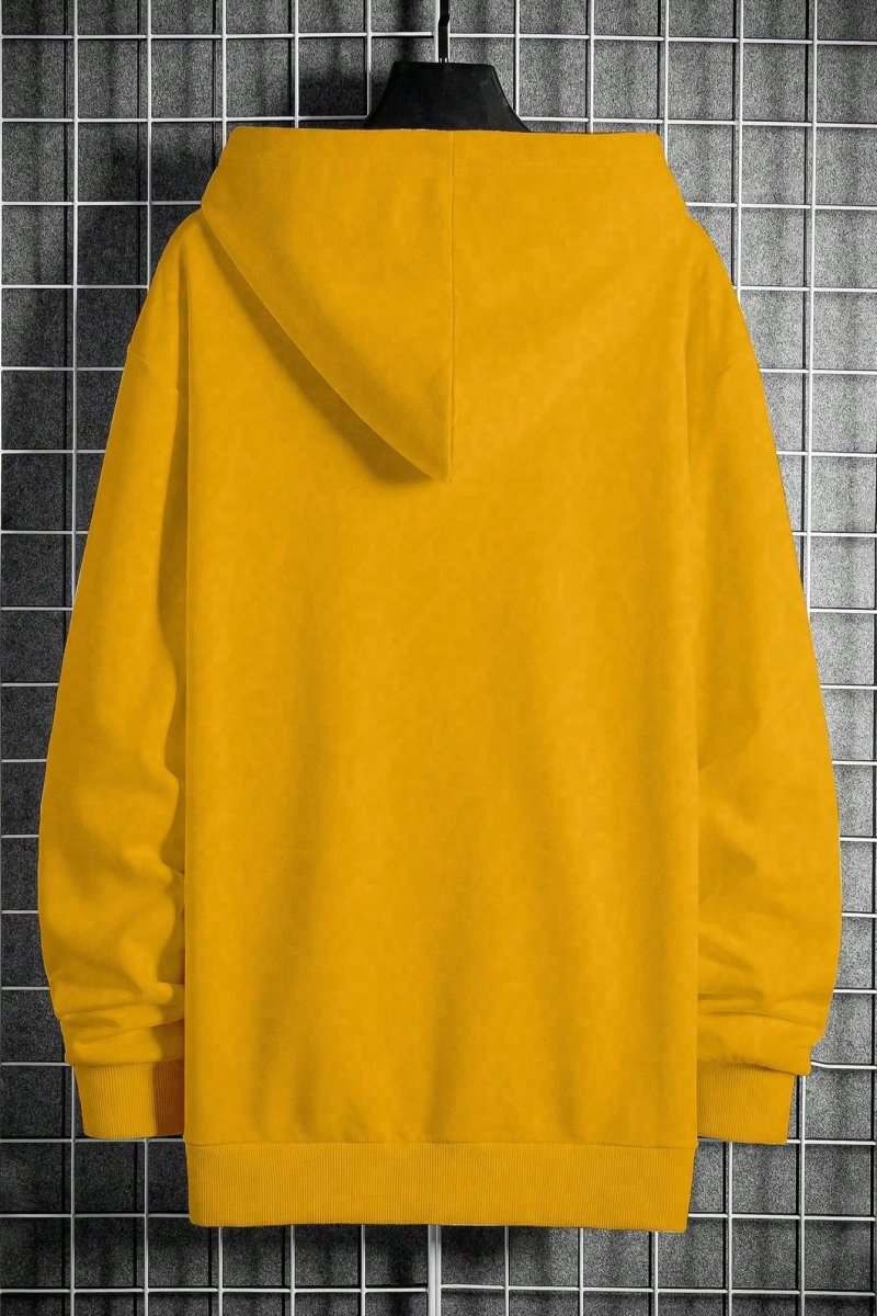 Erkek Günlük Harf Baskılı Kapüşonlu Sweatshirt Bağcıklı