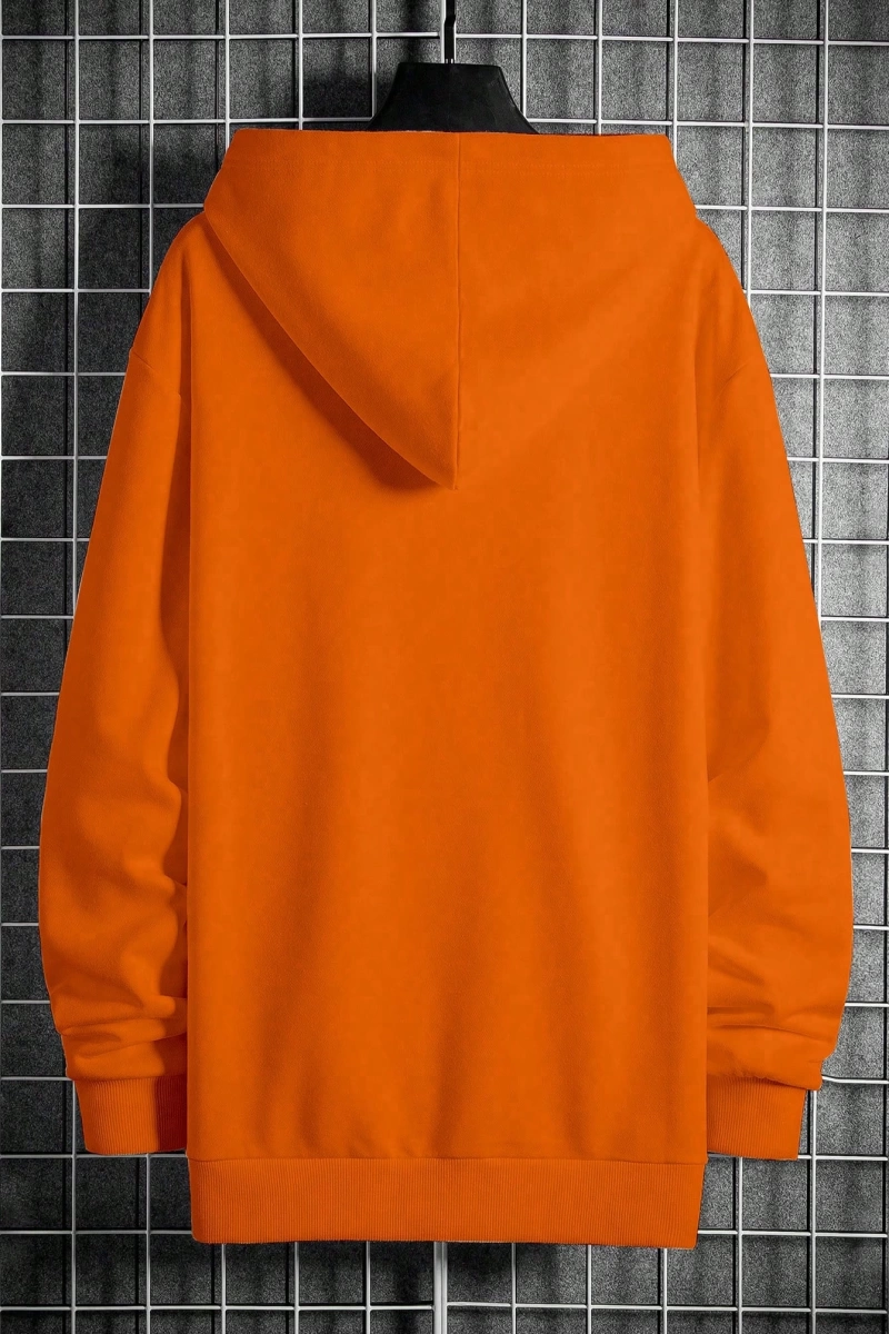 Erkek Günlük Harf Baskılı Kapüşonlu Sweatshirt Bağcıklı