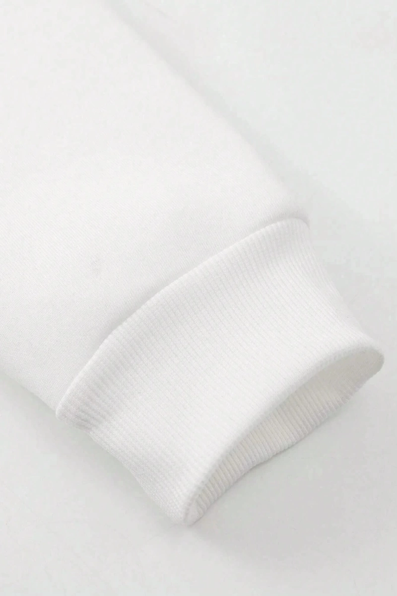 Erkek Günlük Harf Baskılı Kapüşonlu Sweatshirt Bağcıklı