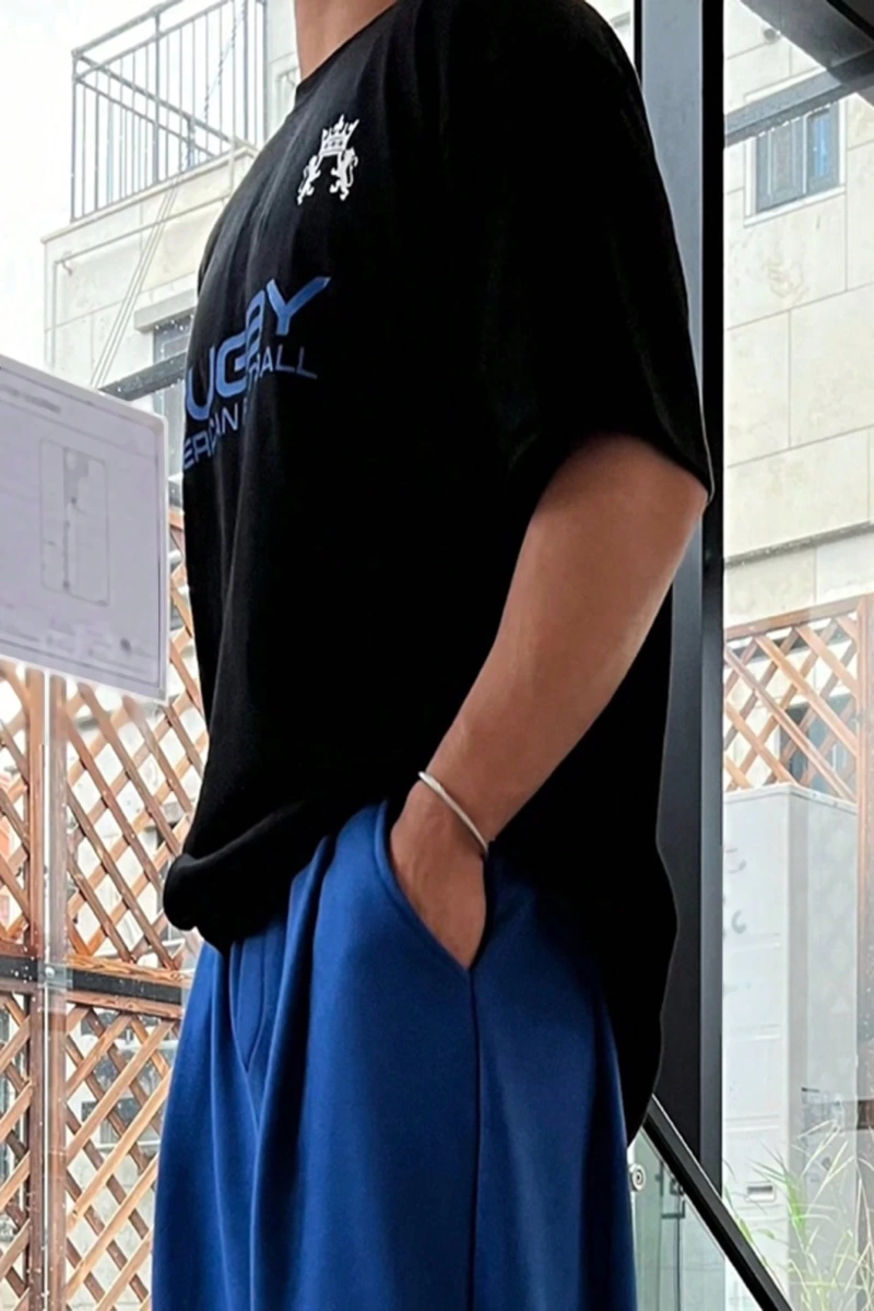 Erkek Günlük Harf Baskılı Kırmızı Tişört, Yaz