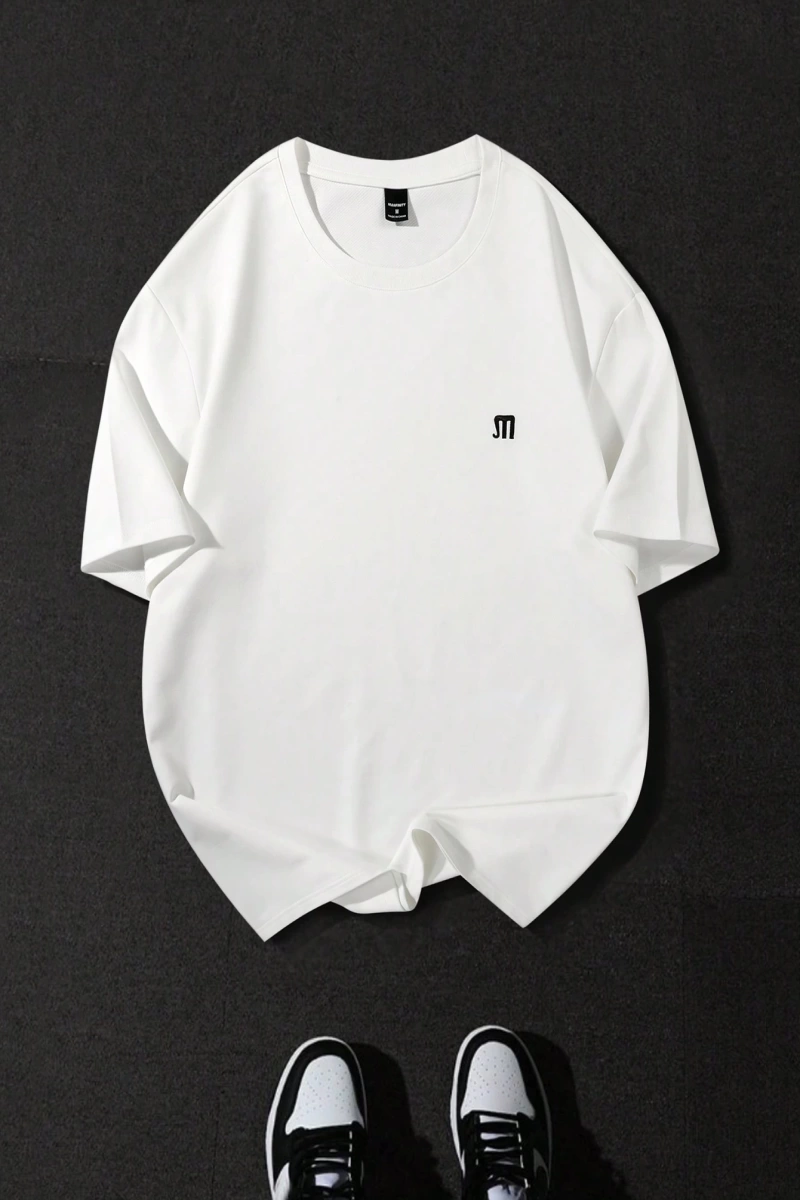 Erkek Günlük Kısa Kollu Tişört, Günlük Giyim İçin Minimalist Stil, Erkek G