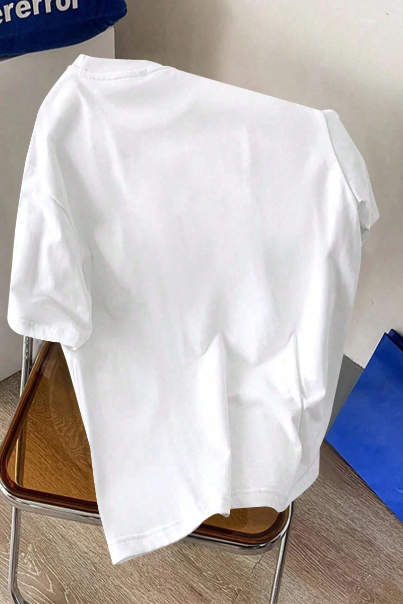 Erkek Günlük Yuvarlak Yaka Kısa Kollu Tişört, Düz Renk Minimalist Moda, İlkbahar ve Yaz Günlü