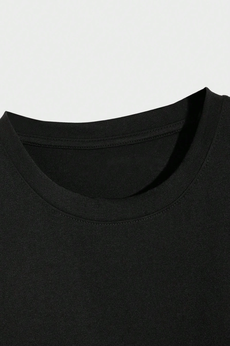 Erkek Günlük Yuvarlak Yaka Kısa Kollu Tişört, Düz Renk Minimalist Moda, İlkbahar ve Yaz Günlü