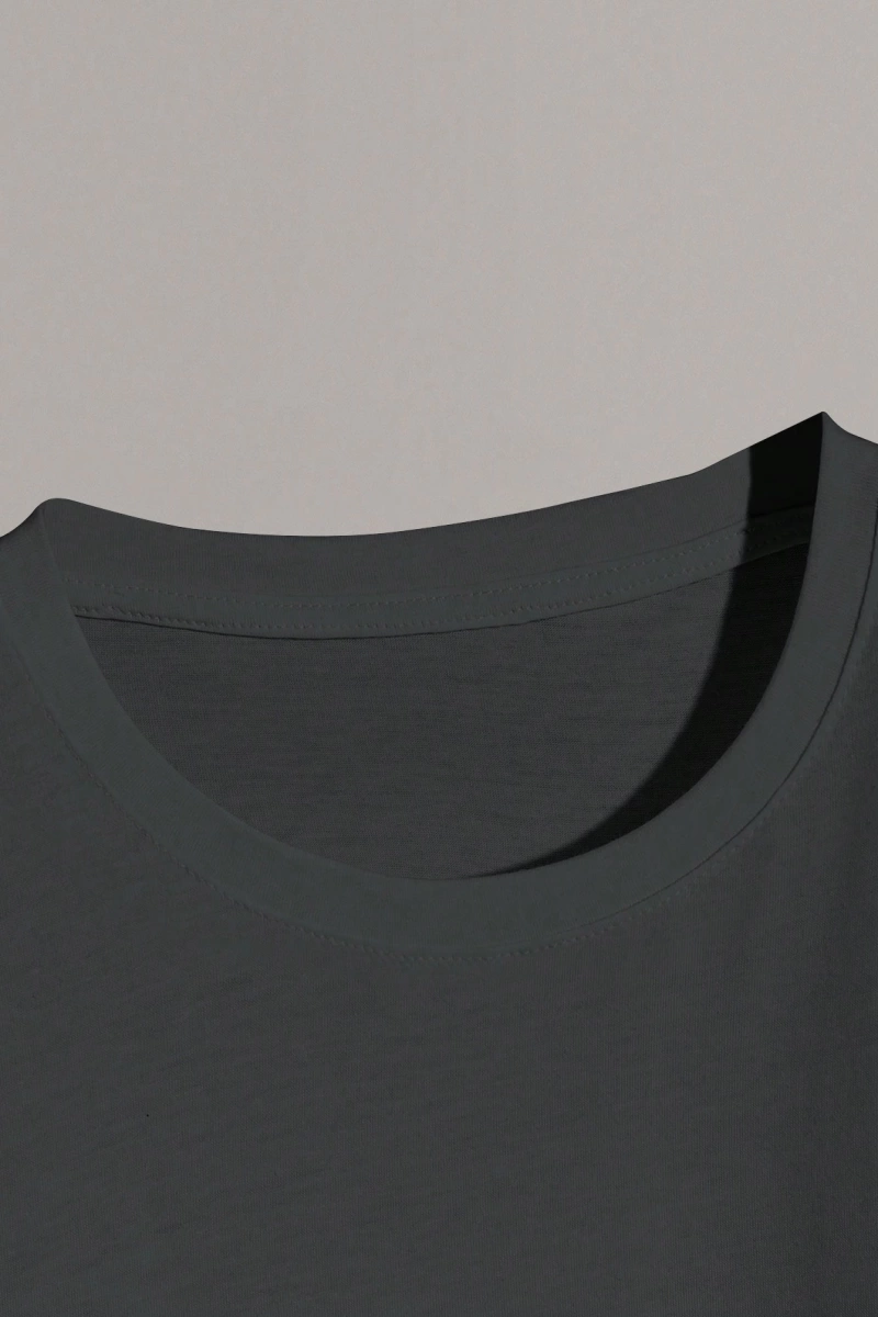 Erkek Günlük Yuvarlak Yaka Kısa Kollu Tişört, Düz Renk Minimalist Moda, İlkbahar ve Yaz Günlü