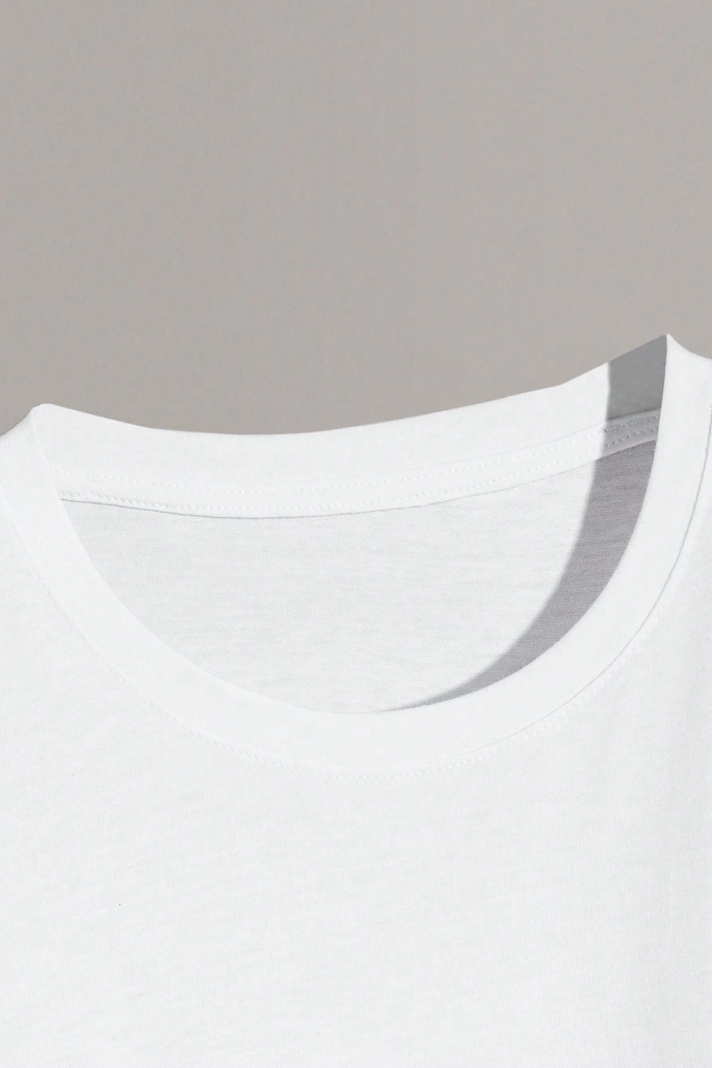Erkek Günlük Yuvarlak Yaka Kısa Kollu Tişört, Düz Renk Minimalist Moda, İlkbahar ve Yaz Günlü