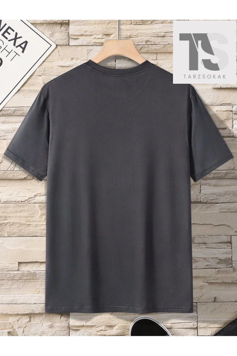 Erkek Harf Ve Araba Baskılı T-shirt