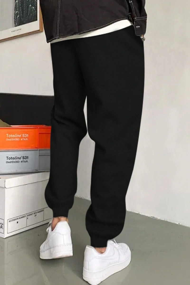 Erkek Harfli Grafik Bağcıklı Bel Eşofman Altı Eşofman Altı Dışarı Çıkma Ra