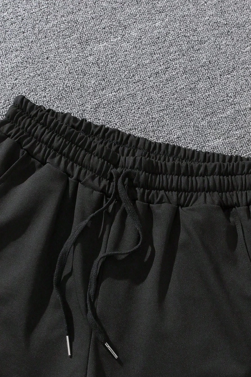Erkek Harfli Grafik Bağcıklı Bel Şort Jogger Antrenman Baba Ve Ben