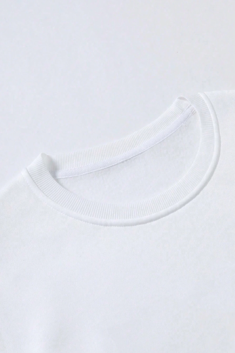 Erkek Harfli Grafik Sweatshirt Dışarı Çıkma Mürettebat Yaka Siyah Grafik Uzun