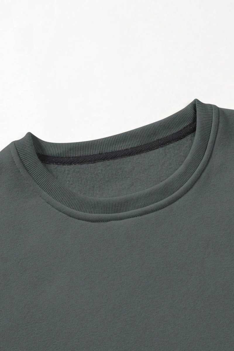 Erkek Harfli Grafik Sweatshirt Dışarı Çıkma Mürettebat Yaka Siyah Grafik Uzun