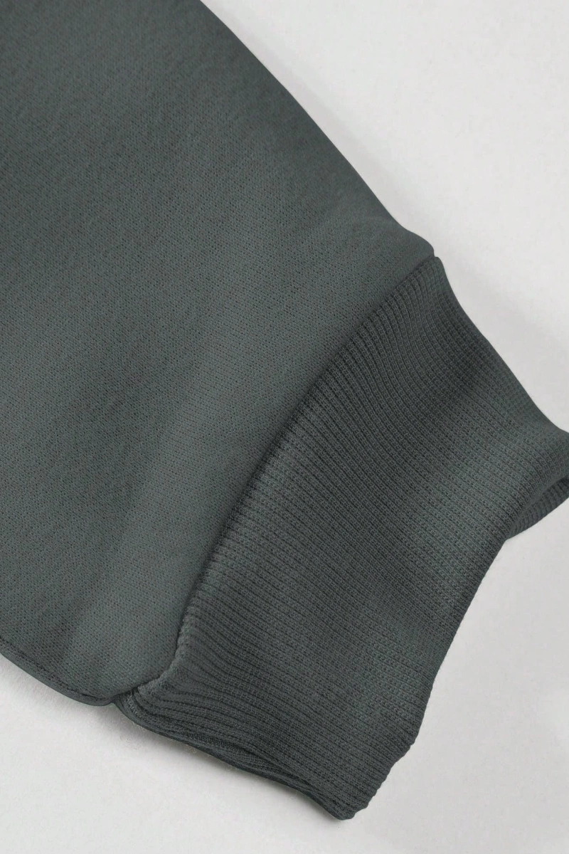 Erkek Harfli Grafik Sweatshirt Dışarı Çıkma Mürettebat Yaka Siyah Grafik Uzun