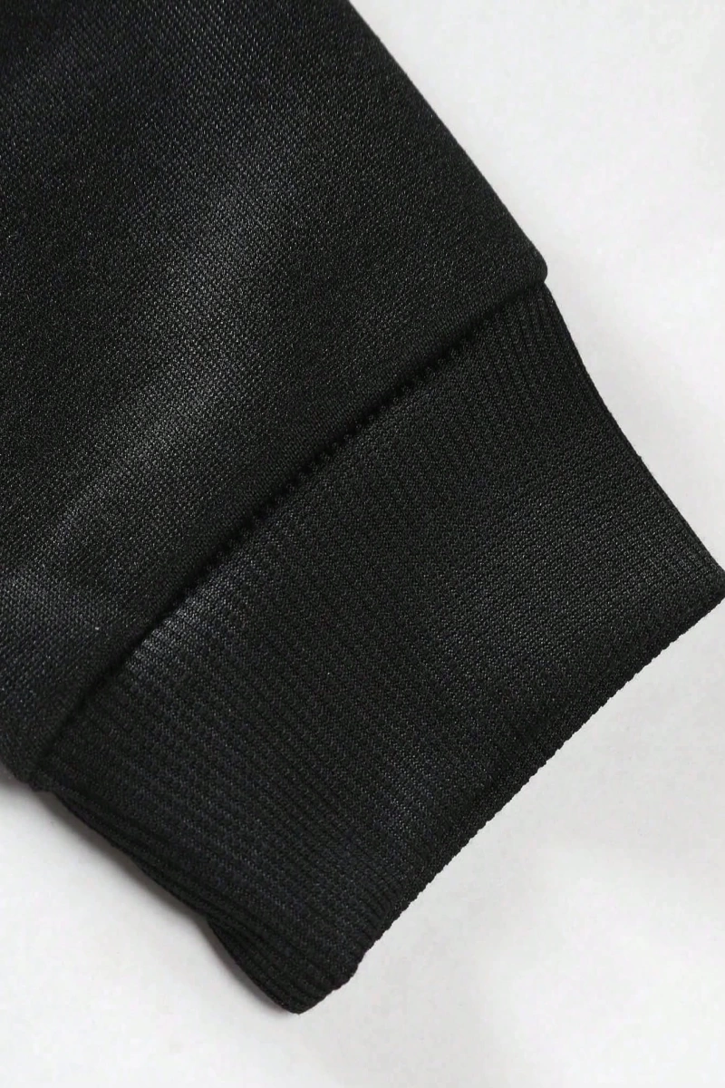 Erkek Harfli Grafik Sweatshirt Dışarı Çıkma Mürettebat Yaka Siyah Grafik Uzun