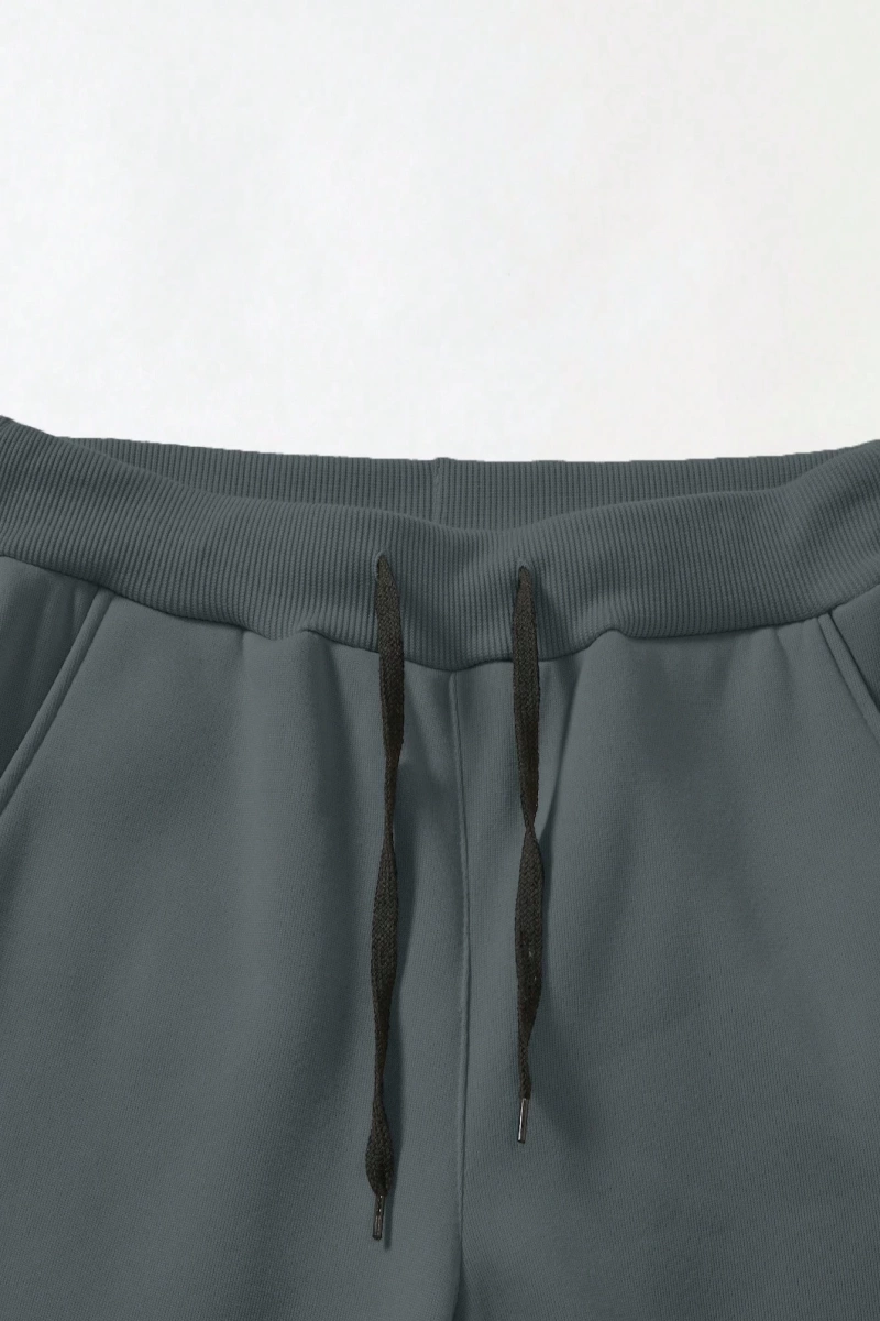 Erkek Karikatür Yüz ve Harf Baskılı Bağcıklı Jogger Pantolon
