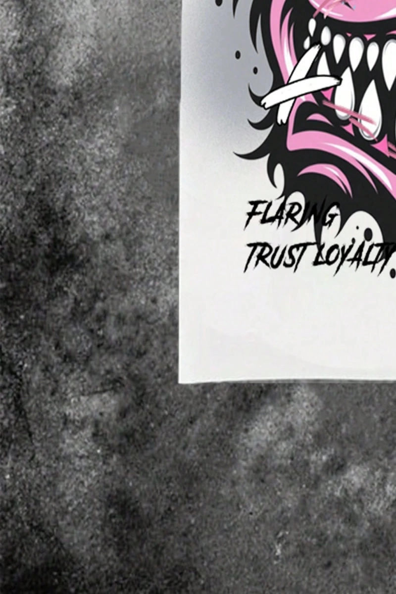 Erkek Komik Canavar Yüzü Grafiti Baskılı Tişört