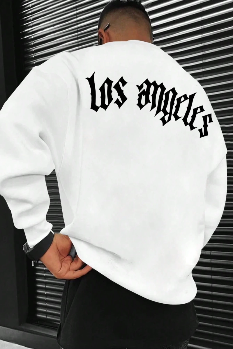Erkek Los Angeles Tasarım Metin Baskılı Günlük Seyahat Çok Yönlü Sweatshirt