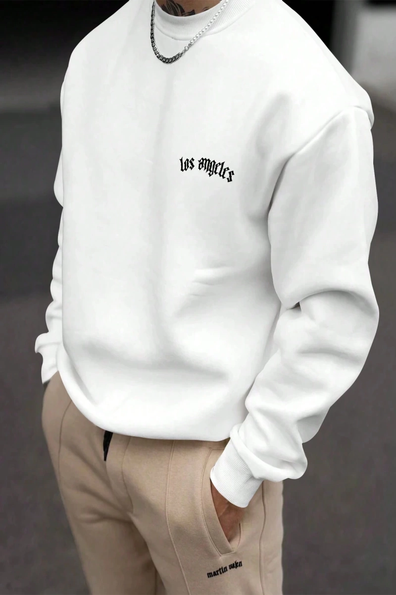 Erkek Los Angeles Tasarım Metin Baskılı Günlük Seyahat Çok Yönlü Sweatshirt