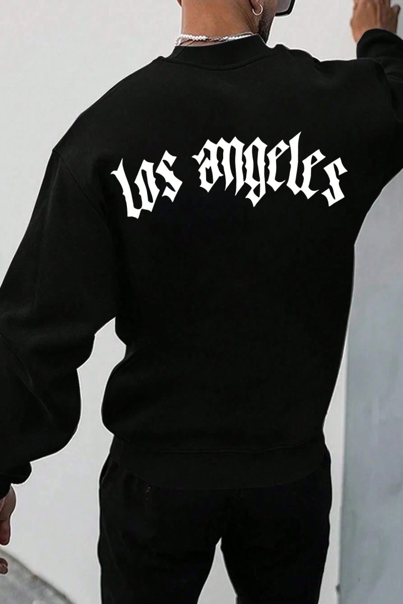 Erkek Los Angeles Tasarım Metin Baskılı Günlük Seyahat Çok Yönlü Sweatshirt