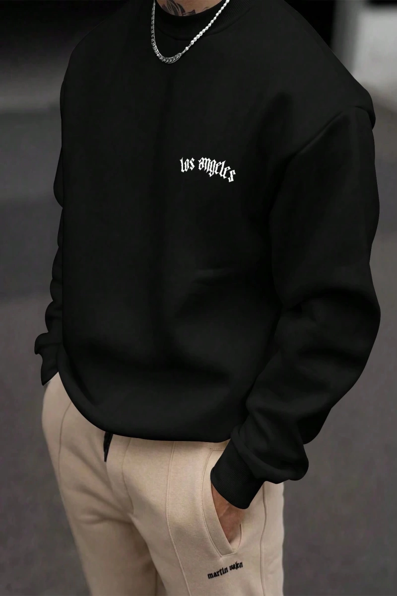 Erkek Los Angeles Tasarım Metin Baskılı Günlük Seyahat Çok Yönlü Sweatshirt