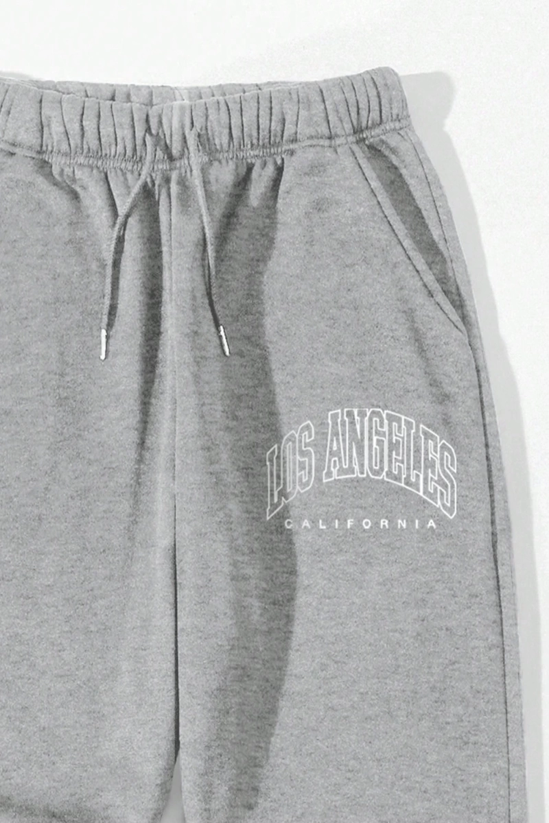 Erkek Mektup Baskılı Bağcıklı Bel Jogger Pantolon