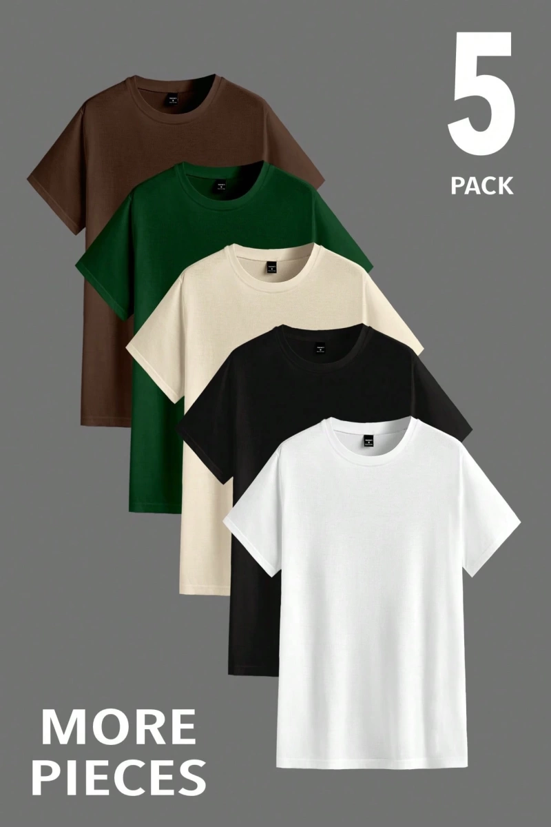 Erkek Mektup Baskılı Kısa Kollu Slim Fit Tişört