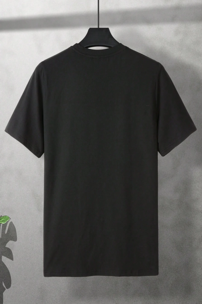 Erkek Mektup Baskılı Kısa Kollu Slim Fit Tişört