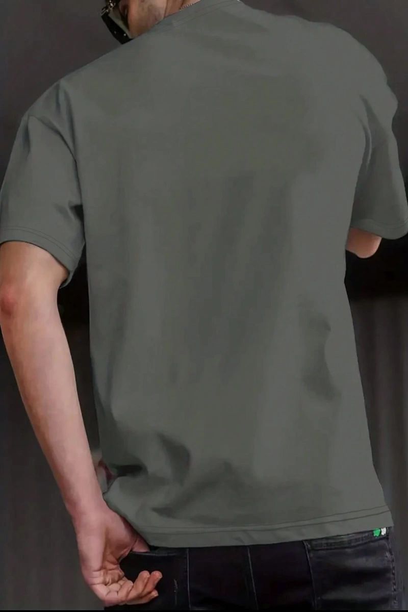 Erkek Mektup Baskılı Kısa Kollu Slim Fit Tişört