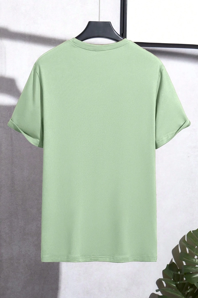 Erkek Mektup Baskılı Kısa Kollu Slim Fit Tişört