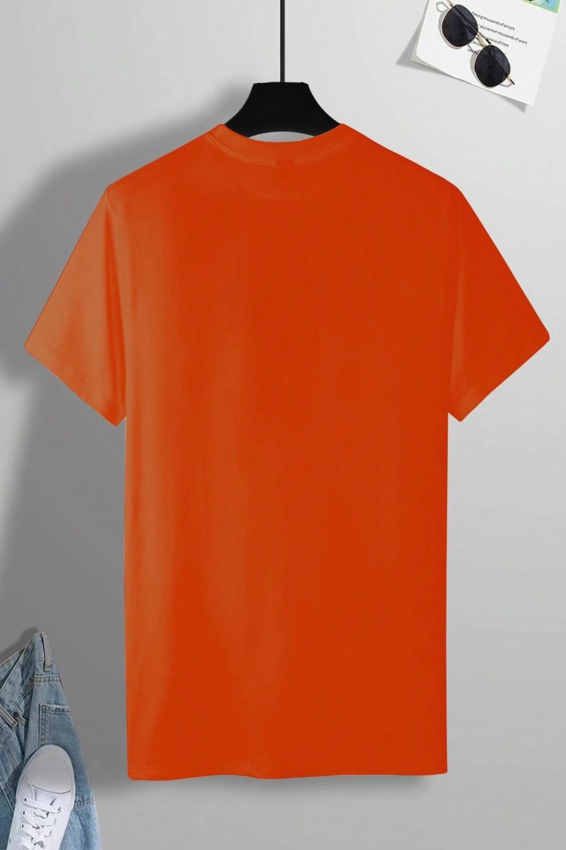 Erkek Mektup Baskılı Kısa Kollu Slim Fit Tişört