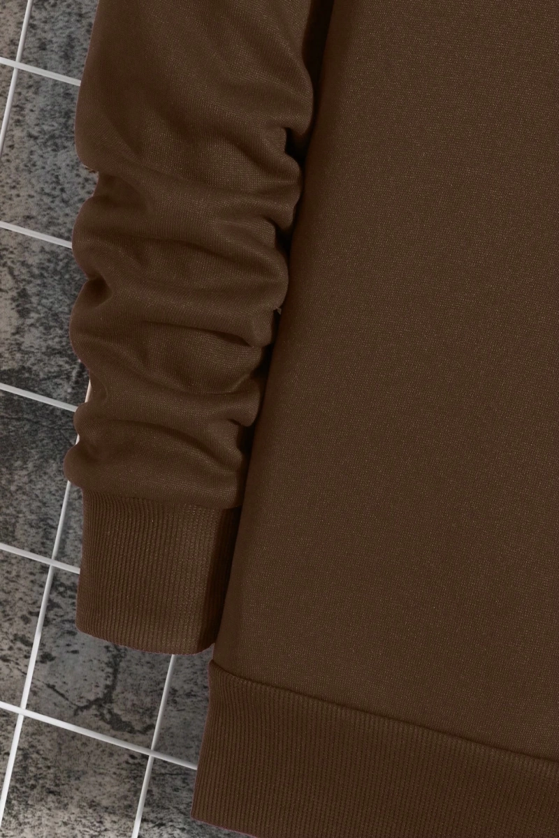 Erkek Mektup Baskılı Mürettebat Yaka Günlük Polar Sweatshirt