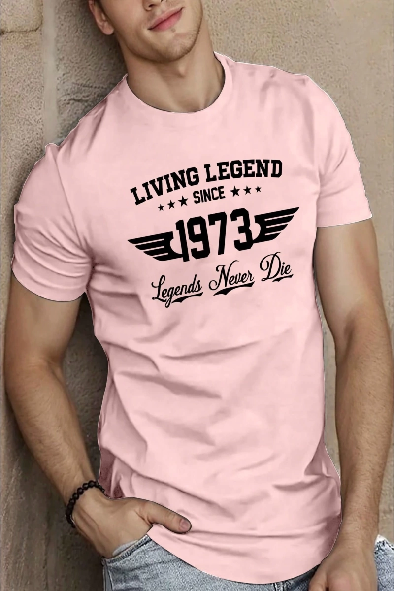 Erkek Mektup Baskılı Yuvarlak Yaka Kısa Kollu Rahat Slim Fit Tişört Erkekler
