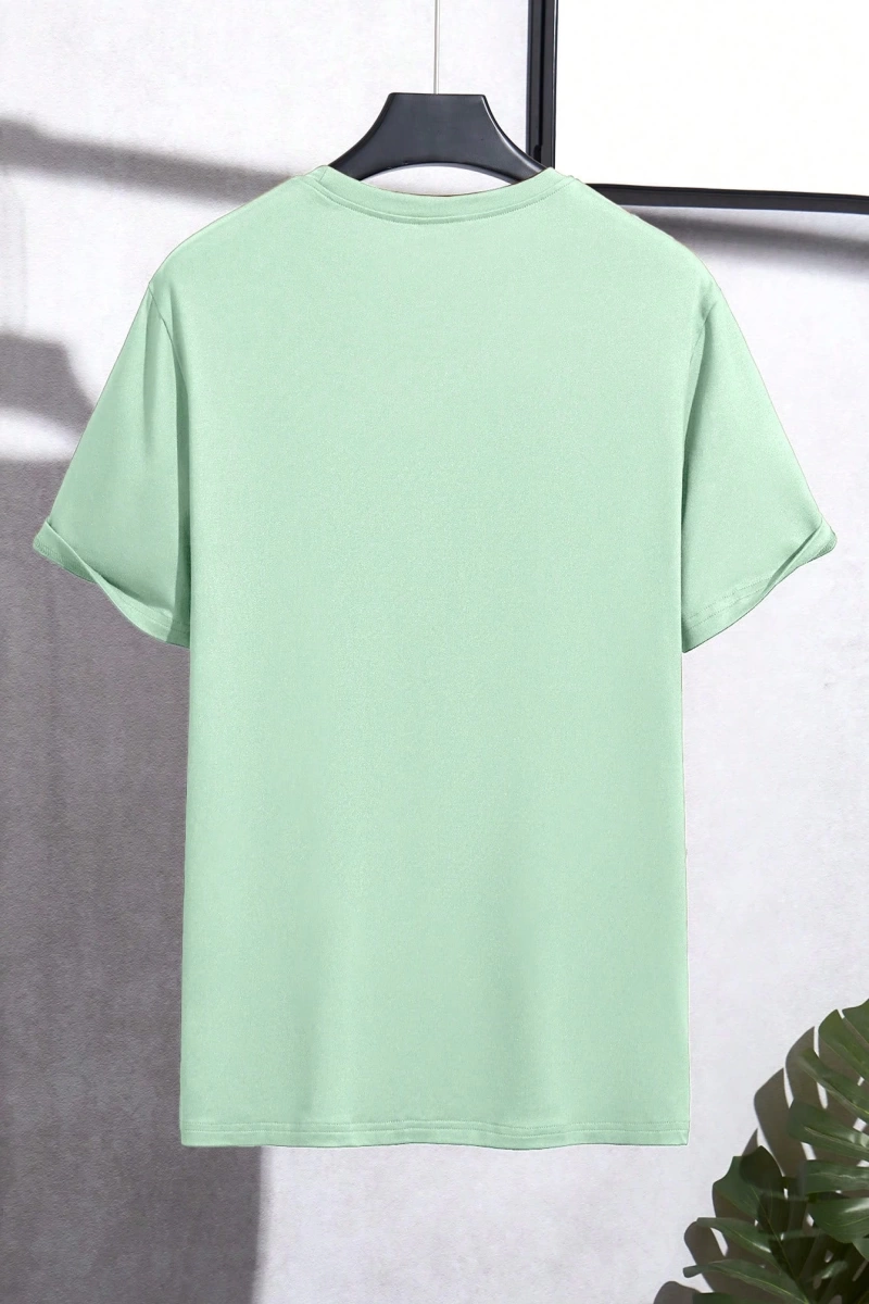 Erkek Mektup Baskılı Yuvarlak Yaka Kısa Kollu Rahat Slim Fit Tişört Erkekler