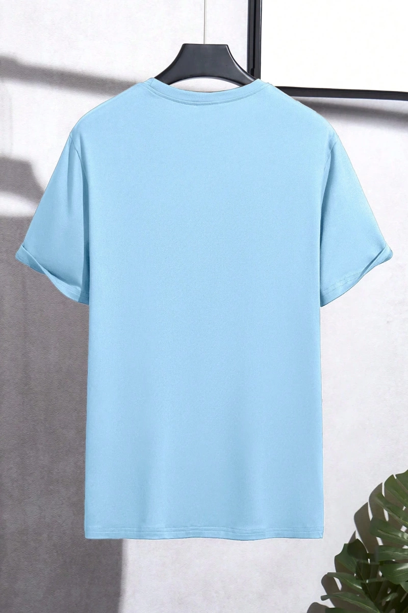 Erkek Mektup Baskılı Yuvarlak Yaka Kısa Kollu Rahat Slim Fit Tişört Erkekler