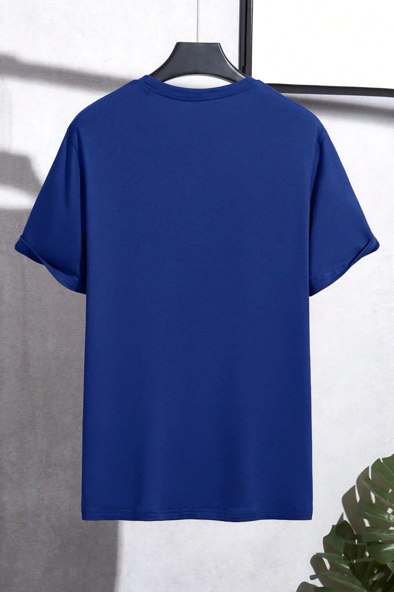 Erkek Mektup Baskılı Yuvarlak Yaka Kısa Kollu Rahat Slim Fit Tişört Erkekler