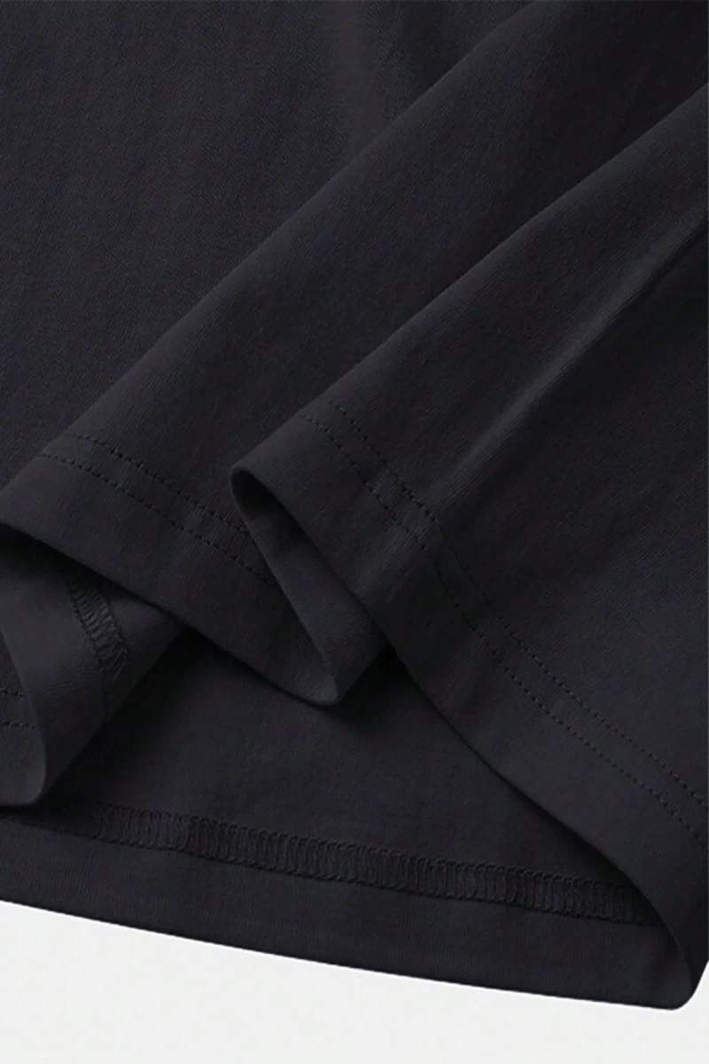 Erkek Moda Rahat Harf Grafik Baskılı Yuvarlak Yaka Kısa Kollu Tişört