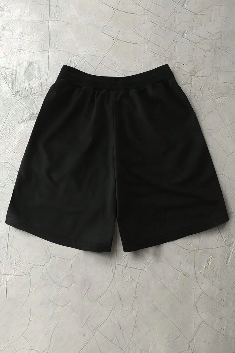 Erkek Moda Sokak Sporları Stili Harf Kabartmalı Bel Bol Şort, Şık Erkek Şortu.