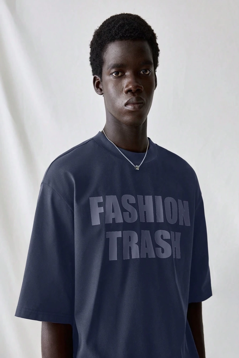 Erkek Modası Rahat Moda Kentsel İngilizce Harf Metin Grafik Baskı Bol Kesim Kısa Kollu