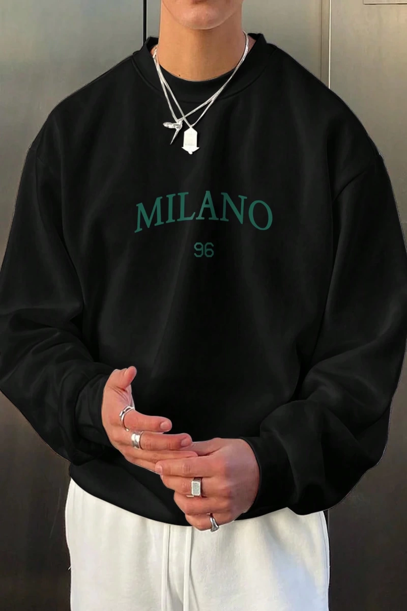 Erkek Modası Yaratıcı Tasarım Grafik Harf ve Baskılar Günlük Spor Kazak Sweatshirt