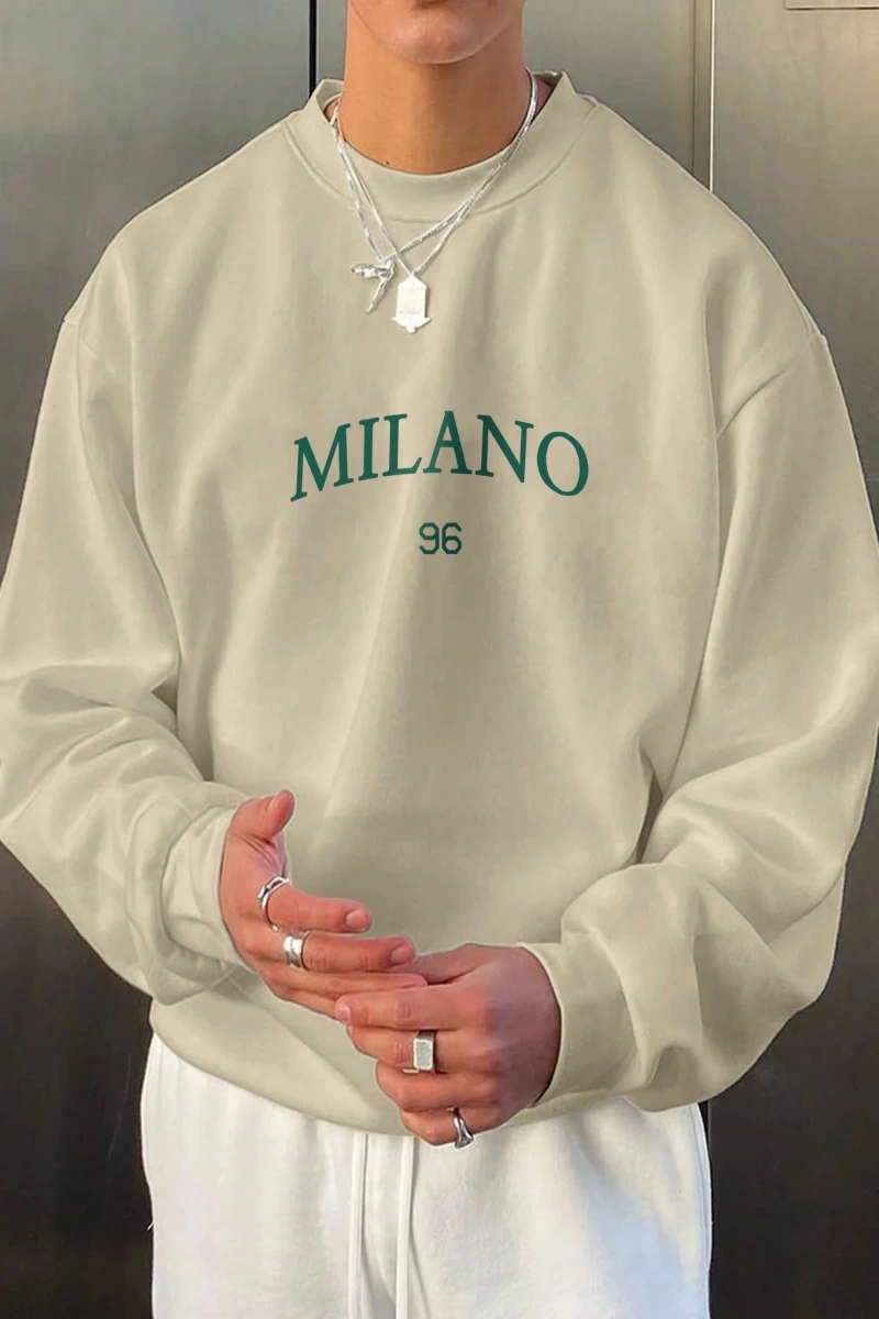 Erkek Modası Yaratıcı Tasarım Grafik Harf ve Baskılar Günlük Spor Kazak Sweatshirt