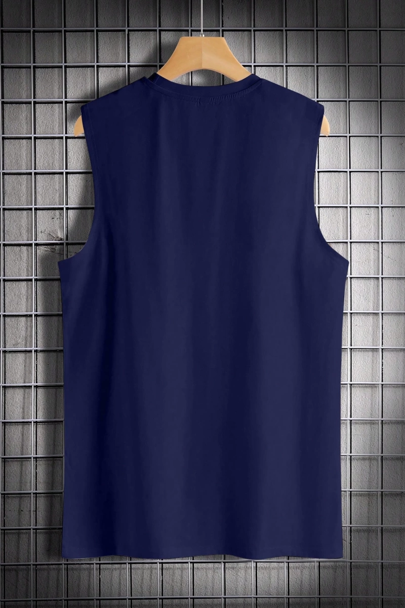 Erkek Numara Baskılı Yuvarlak Yaka Rahat Çok Yönlü Tank Top