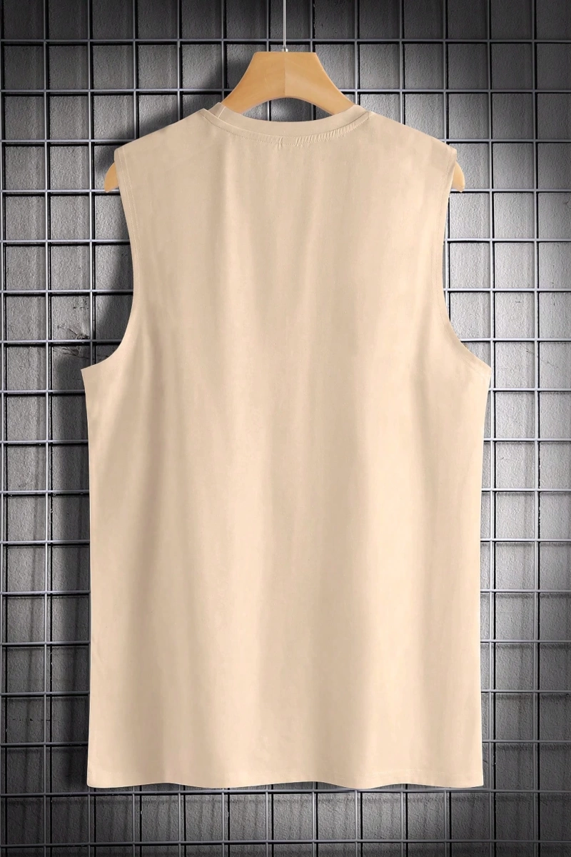 Erkek Numara Baskılı Yuvarlak Yaka Rahat Çok Yönlü Tank Top
