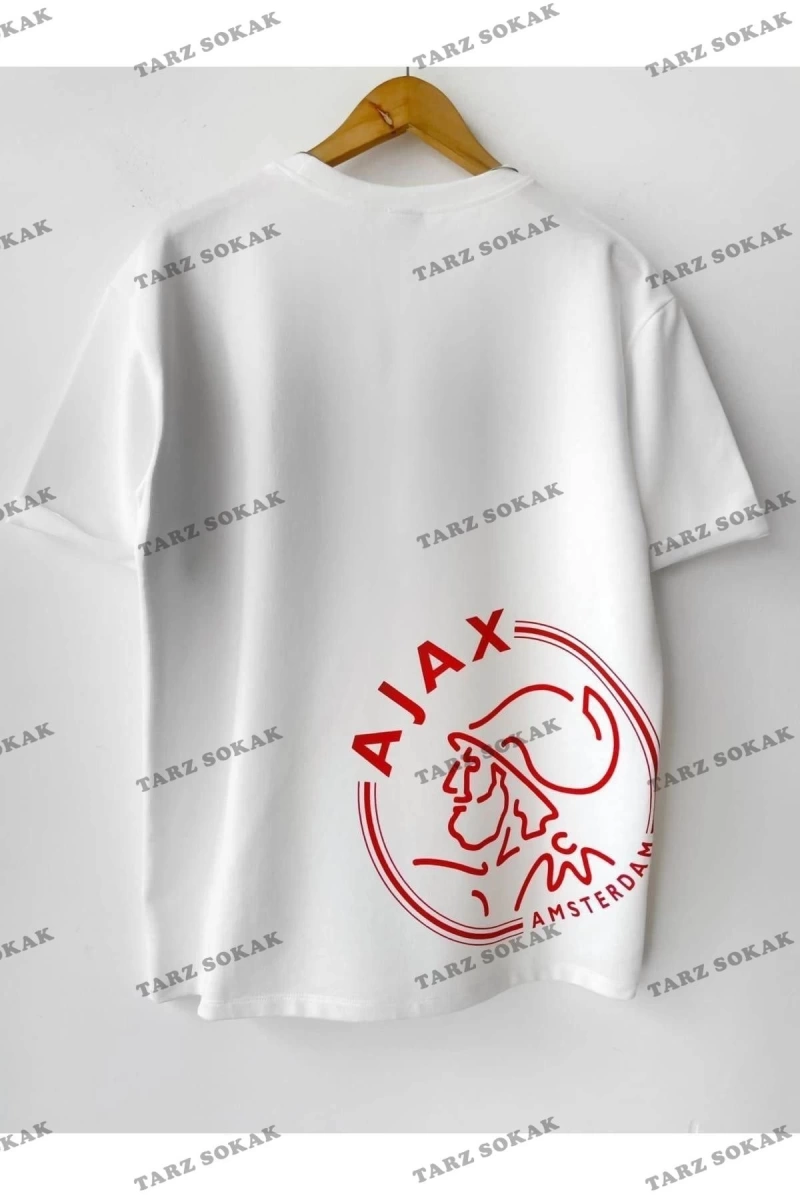 Erkek Oversize Baskılı Pamuklu Bisiklet Yaka Kısa Kollu T-shirt Efsane