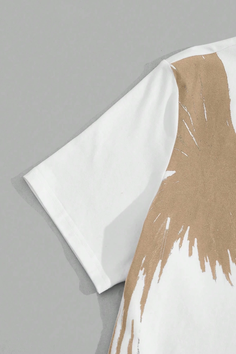 Erkek Pamuklu Kartal Baskılı Tişört ve Harf Grafik Bağcıklı Bel Pantolon