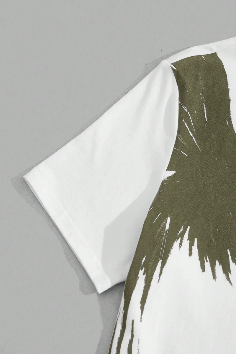 Erkek Pamuklu Kartal Baskılı Tişört ve Harf Grafik Bağcıklı Bel Pantolon
