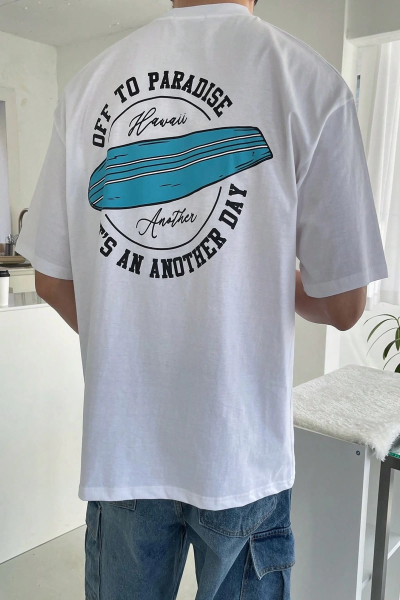 Erkek Pamuklu Slogan Grafik Tişört